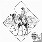 Tattoo sketch, desert nomad in vr, a lone fig… – tattoo sketch (№1752416609_0, 13.07.2025 14:23) — tattoovalue.net