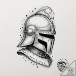 Tattoo sketch, knight’s helmet, starlight vis… – tattoo sketch (№1752416915_0, 13.07.2025 14:28) — tattoovalue.net