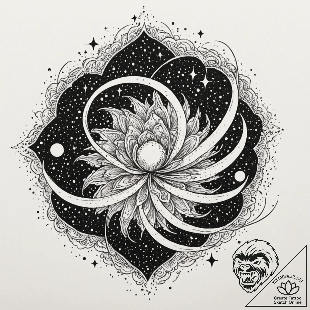Tattoo sketch, nebula of new beginnings, a vi... - tattoo sketch (№1752417500_0, 13.07.2025 14:38) — tattoovalue.net