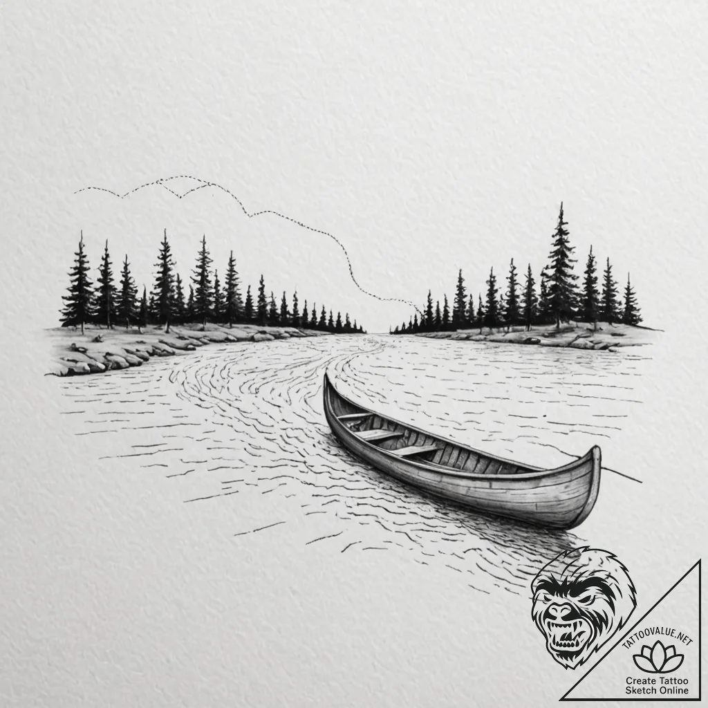 Tattoo sketch, navigating the digital river,... - tattoo sketch (№1752417912_0, 13.07.2025 14:45) — tattoovalue.net