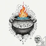 Tattoo sketch, cauldron of creativity: a bubb… – tattoo sketch (№1752417994_0, 13.07.2025 14:46) — tattoovalue.net