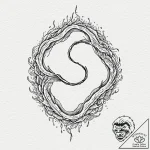 Tattoo sketch, chasm of choices: a deep, swir… – tattoo sketch (№1752418330_0, 13.07.2025 14:52) — tattoovalue.net