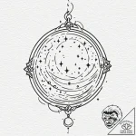 Tattoo sketch, pocket universe locket, a simp… – tattoo sketch (№1752418417_0, 13.07.2025 14:53) — tattoovalue.net