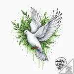 Tattoo sketch, digital dove of peace, a seren… – tattoo sketch (№1752418504_0, 13.07.2025 14:55) — tattoovalue.net