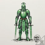 Tattoo sketch, knight of the green code, a po… – tattoo sketch (№1752418760_0, 13.07.2025 14:59) — tattoovalue.net