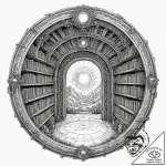 Tattoo sketch, ethereal library portal, a cla… – tattoo sketch (№1752419279_0, 13.07.2025 15:07) — tattoovalue.net