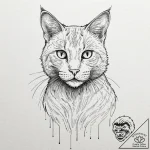 Tattoo sketch, cat with holographic fur: a sl… – tattoo sketch (№1752419365_0, 13.07.2025 15:09) — tattoovalue.net