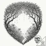 Tattoo sketch, jungle canopy, hidden network,… – tattoo sketch (№1752419536_0, 13.07.2025 15:12) — tattoovalue.net