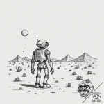 Tattoo sketch, lonesome robot wanderer, a sma… – tattoo sketch (№1752419791_0, 13.07.2025 15:16) — tattoovalue.net
