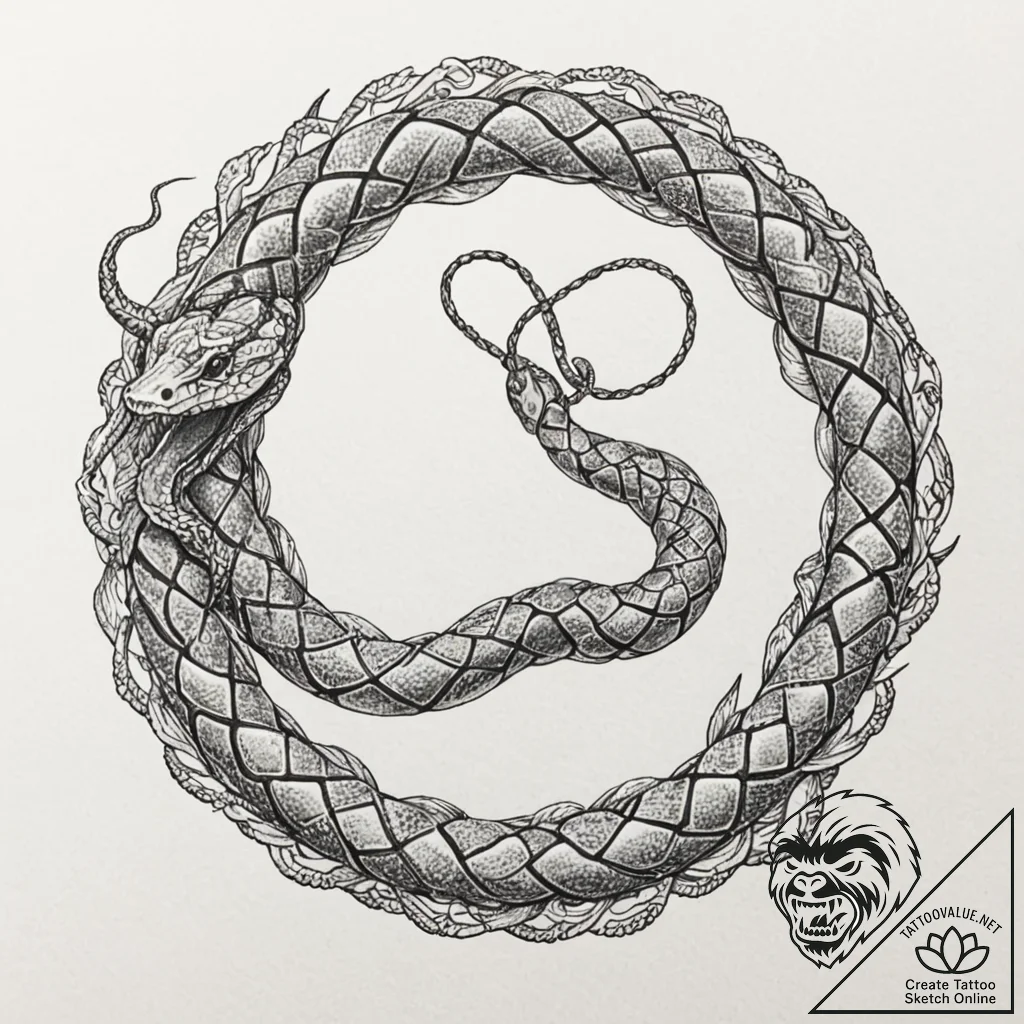 Tattoo sketch, serpent of self-replication, a... - tattoo sketch (№1752420219_0, 13.07.2025 15:23) — tattoovalue.net