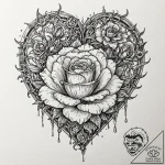 Tattoo sketch, mechanical heart, blooming lif… – tattoo sketch (№1752420388_0, 13.07.2025 15:26) — tattoovalue.net