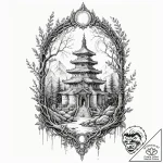 Tattoo sketch, forgotten temple, holographic… – tattoo sketch (№1752420559_0, 13.07.2025 15:29) — tattoovalue.net