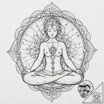 Tattoo sketch, meditating figure, cosmic aura… – tattoo sketch (№1752422003_0, 13.07.2025 15:53) — tattoovalue.net