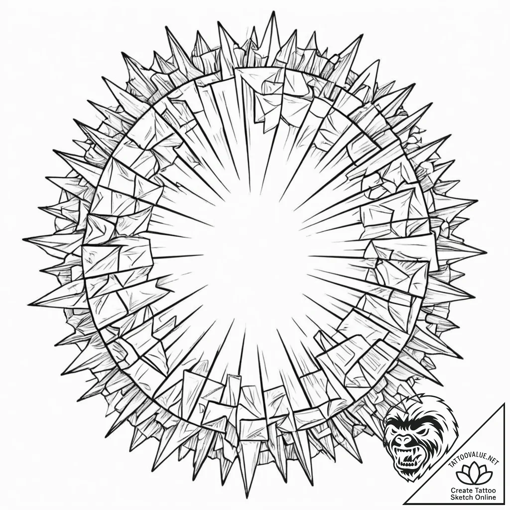 Tattoo sketch, fractured reality mirror, a ci... - tattoo sketch (№1752422170_0, 13.07.2025 15:56) — tattoovalue.net