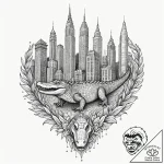 Tattoo sketch, an alligator wearing a crown o… – tattoo sketch (№1752422255_0, 13.07.2025 15:57) — tattoovalue.net