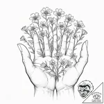 Tattoo sketch, nurturing nano-bots, a human h… – tattoo sketch (№1752422504_0, 13.07.2025 16:01) — tattoovalue.net