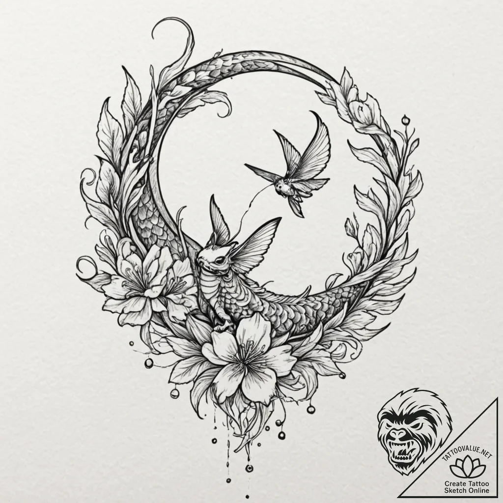 Tattoo sketch, electro-fauna revival, a delic... - tattoo sketch (№1752422831_0, 13.07.2025 16:07) — tattoovalue.net