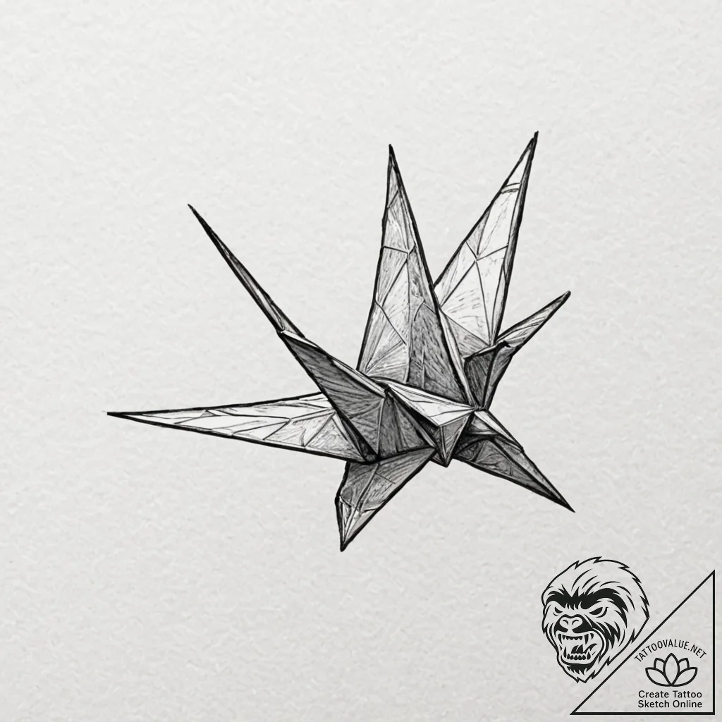 Tattoo sketch, paper crane, starlight flight,... - tattoo sketch (№1752422916_0, 13.07.2025 16:08) — tattoovalue.net