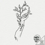 Tattoo sketch, growing data vine, a delicate… – tattoo sketch (№1752423420_0, 13.07.2025 16:17) — tattoovalue.net