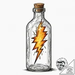 Tattoo sketch, bottled lightning bolt, contai… – tattoo sketch (№1752423924_0, 13.07.2025 16:25) — tattoovalue.net