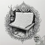 Tattoo sketch, dream weaver’s desk, an old, w… – tattoo sketch (№1752424244_0, 13.07.2025 16:30) — tattoovalue.net