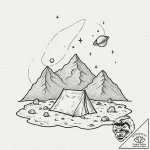 Tattoo sketch, galactic nomad’s tent, a small… – tattoo sketch (№1752424323_0, 13.07.2025 16:32) — tattoovalue.net