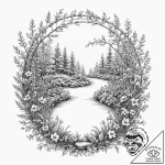 Tattoo sketch, logic gate garden, a garden la… – tattoo sketch (№1752425070_0, 13.07.2025 16:44) — tattoovalue.net