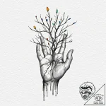 Tattoo sketch, healing glow of data, a delica… – tattoo sketch (№1752426172_0, 13.07.2025 17:02) — tattoovalue.net