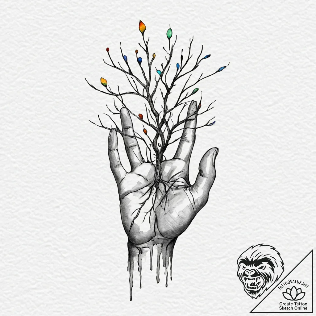 Tattoo sketch, healing glow of data, a delica... - tattoo sketch (№1752426172_0, 13.07.2025 17:02) — tattoovalue.net