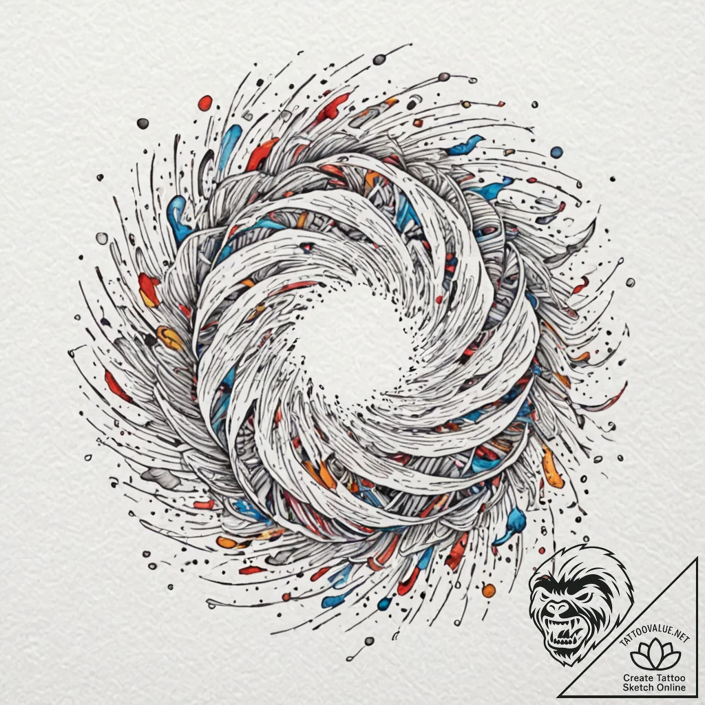 Tattoo sketch, vortex of voices (auditory abs... - tattoo sketch (№1752426518_0, 13.07.2025 17:08) — tattoovalue.net