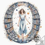 Tattoo sketch, librarian of the infinite arch… – tattoo sketch (№1752426950_0, 13.07.2025 17:15) — tattoovalue.net