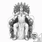 Tattoo sketch, king of bytes, a stylized huma… – tattoo sketch (№1752427472_0, 13.07.2025 17:24) — tattoovalue.net
