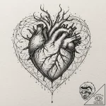 Tattoo sketch, quasar-powered heart, a styliz… – tattoo sketch (№1752427648_0, 13.07.2025 17:27) — tattoovalue.net