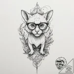 Tattoo sketch, augmented reality glasses refl… – tattoo sketch (№1752427738_0, 13.07.2025 17:28) — tattoovalue.net