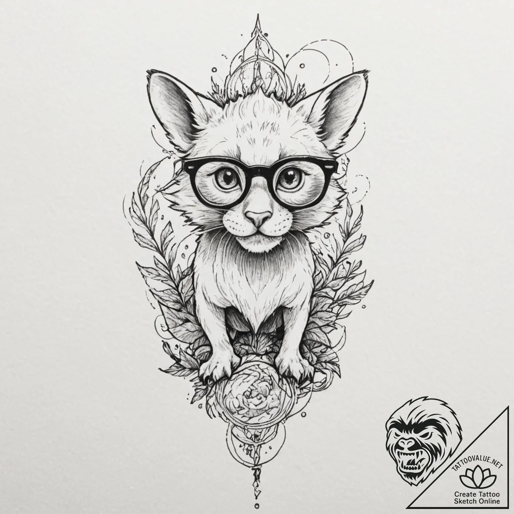 Tattoo sketch, augmented reality glasses refl... - tattoo sketch (№1752427738_0, 13.07.2025 17:28) — tattoovalue.net