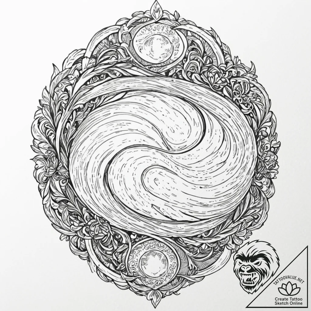Tattoo sketch, reflective surface of truth, a... - tattoo sketch (№1752427998_0, 13.07.2025 17:33) — tattoovalue.net