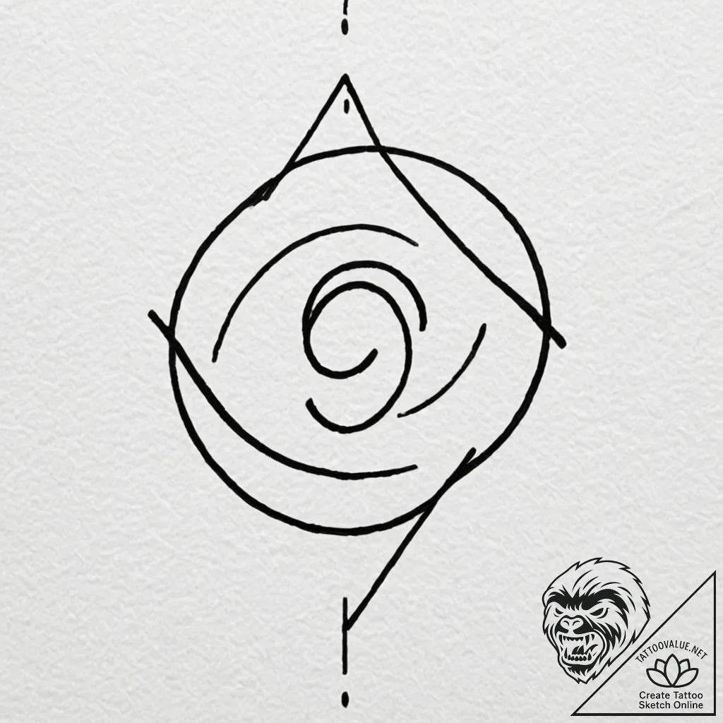 Tattoo sketch, icon of the unseen, a minimali... - tattoo sketch (№1752428430_0, 13.07.2025 17:40) — tattoovalue.net