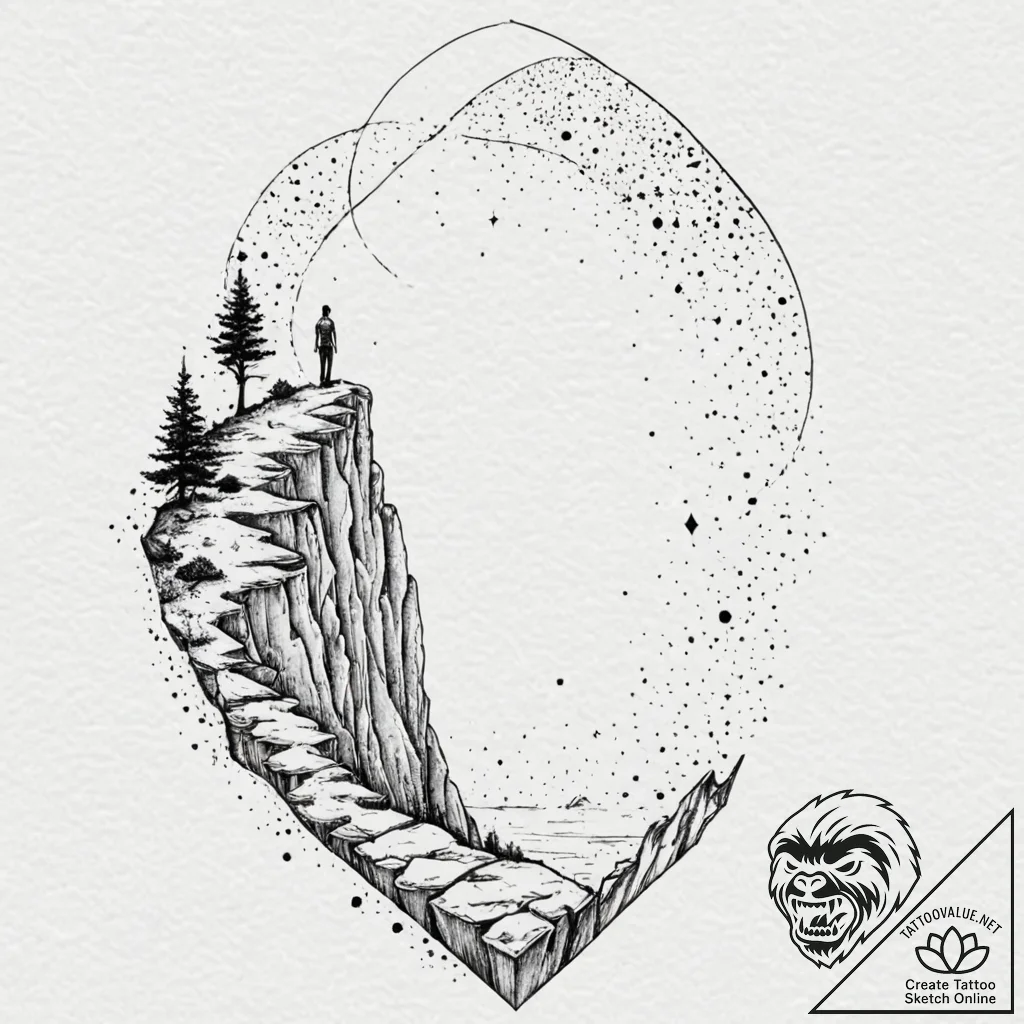 Tattoo sketch, glimpse of the sublime, a styl... - tattoo sketch (№1752428521_0, 13.07.2025 17:42) — tattoovalue.net