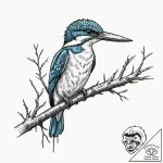 Tattoo sketch, kingfisher’s digital perch, a… – tattoo sketch (№1752428607_0, 13.07.2025 17:43) — tattoovalue.net