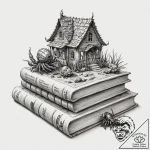 Tattoo sketch, hermit crab with a house of kn… – tattoo sketch (№1752428995_0, 13.07.2025 17:49) — tattoovalue.net