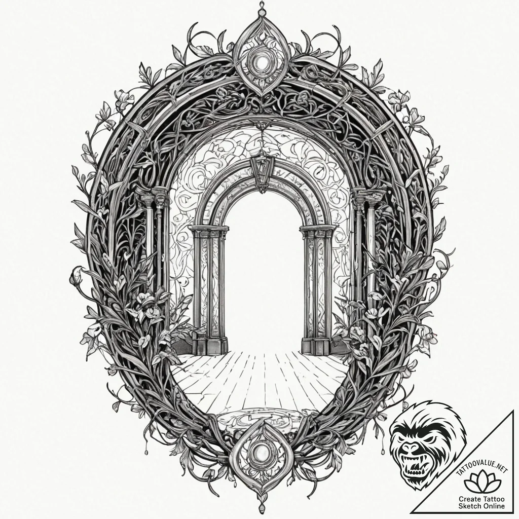 Tattoo sketch, xenodochium, digital hospitali... - tattoo sketch (№1752429077_0, 13.07.2025 17:51) — tattoovalue.net
