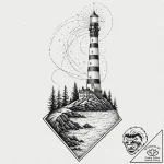 Tattoo sketch, lighthouse, guiding digital sh… – tattoo sketch (№1752429477_0, 13.07.2025 17:57) — tattoovalue.net