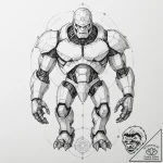 Tattoo sketch, prototype golem awakening, a m… – tattoo sketch (№1752429555_0, 13.07.2025 17:59) — tattoovalue.net