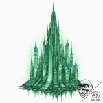 Tattoo sketch, emerald city data spire, a tow… – tattoo sketch (№1752429806_0, 13.07.2025 18:03) — tattoovalue.net