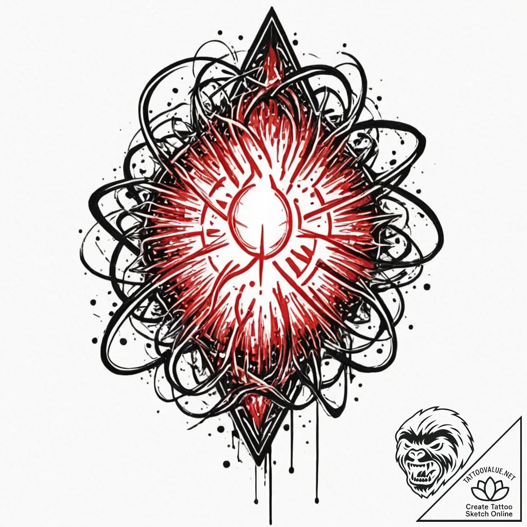 Tattoo sketch, xenophobic firewall, a menacin... - tattoo sketch (№1752430410_0, 13.07.2025 18:13) — tattoovalue.net