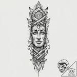 Tattoo sketch, thought-form totem pole, a sty… – tattoo sketch (№1752430671_0, 13.07.2025 18:17) — tattoovalue.net