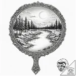 Tattoo sketch, mirror of alternate lives, an… – tattoo sketch (№1752430759_0, 13.07.2025 18:19) — tattoovalue.net