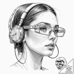 Tattoo sketch, holographic headset vision, a… – tattoo sketch (№1752431279_0, 13.07.2025 18:27) — tattoovalue.net