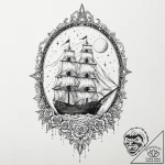 Tattoo sketch, glimmering ghost ship, a spect… – tattoo sketch (№1752431364_0, 13.07.2025 18:29) — tattoovalue.net