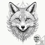 Tattoo sketch, silver fox, digital fur, a sle… – tattoo sketch (№1752431451_0, 13.07.2025 18:30) — tattoovalue.net